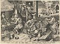 Pieter Brueghel the Elder - The Alchemist (1558, Ink on paper) Engraved by Philipp Galle