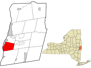 Location in Rensselaer County and the state of New York.