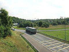 Approaching the M6 interchange from the M58.