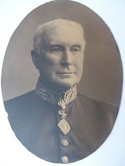 Sir Gabriel Stokes KCSI, in the uniform of the Indian Civil Service. In India, he served as a member of the executive council of the Government of Madras.