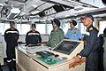 VAdm. S. P. S. Cheema and Air Marshal BS Dhanoa being briefed by Kumar