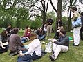 Sermon on the Mount - Jimbo meets the crew in London's St. James's Park.