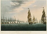 Battle of the Nile, Augt 1st 1798, painted by Thomas Whitcombe in 1816