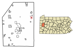 Location of Karns City in Butler County, Pennsylvania.