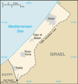 Gaza Strip after 1949 Armistice.