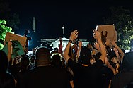 Protesters in Washington, D.C., in front of the White House on May 30, 2020