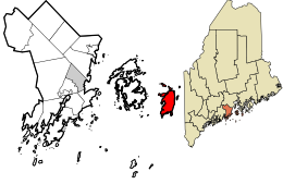 Location in Knox County and the state of Maine.