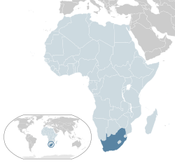 南非在非洲的位置（深蓝色） 非盟（浅蓝色）