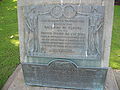 The international boundary plaque at Peace Arch Park.