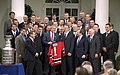 The New Jersey Devils with George W. Bush