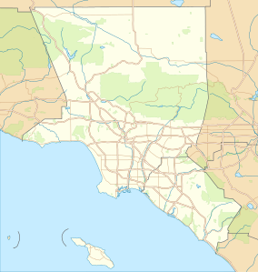 Map showing the location of La Brea Tar Pits