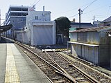 国府宫站1号月台中的侧线（2019年1月）