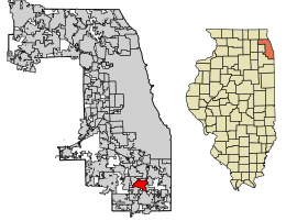 Location of Homewood in Cook County, Illinois.