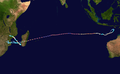 Track of Cyclone Freddy, the longest-lived tropical cyclone on record.