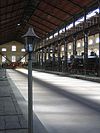 The main exhibition hall of Pietrarsa railway museum in 2008