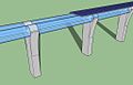 超回路列车土建工程的3D示意图。钢制的管道在图片中以透明色表现