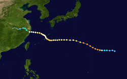中度颱風杰拉華的路徑圖