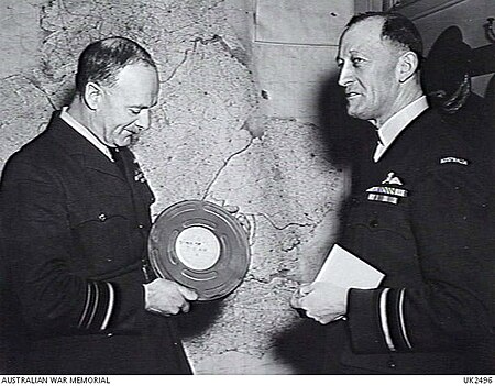 Leslie Gossage with Air Vice Marshal Henry Wrigley in January 1945.jpg
