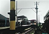 车站晚年 图中的列车是前往碧南（2004年）
