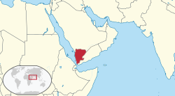 Location of North Yemen (red)
