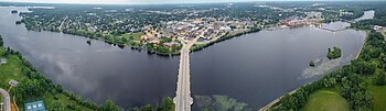 Wis-66 crossing the Wisconsin River into Downtown Stevens Point