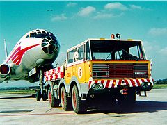 A Tatra T813 6x6 Airport tug