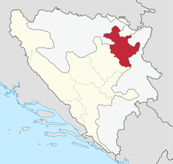 图兹拉州在波黑联邦的位置