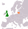 Location map for Lithuania and the United Kingdom.