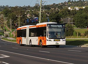 A Ventura bus operating route 670 in Melbourne's Eastern suburbs
