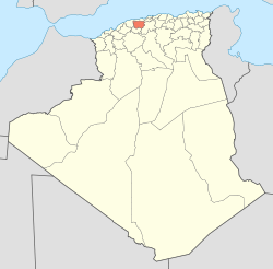 艾因迪夫拉省在阿尔及利亚的位置