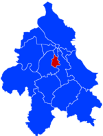 Location within the city of Belgrade