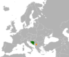 Location map for Bosnia and Herzegovina and Kosovo.