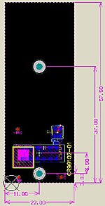 CRUVI PCB template CR99102 22 × 57.5 HS
