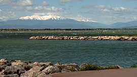 The Pic du Canigou seen from Port Murano, in Barcarès