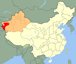 喀什地区在中国新疆的地理位置