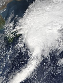 Satellite image of tropical storm