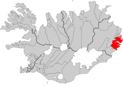 Location of the Municipality of Fjarðabyggð