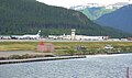 Alaska Airlines jet shown moments after landing at Juneau International Airport