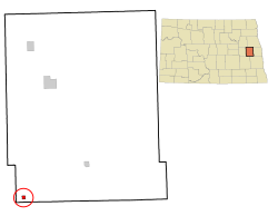 Location of Luverne, North Dakota