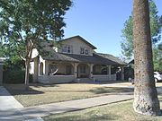 The Jesus Franco House was built in 1940 and is located at 321 W. Portland Ave. The Spanish-language newspaper, El Sol, emerged in 1938 under the leadership of Jesús Franco, who became a very well-known individual in the Mexican community. This property is recognized as historic by the Hispanic American Historic Property Survey of the City of Phoenix. The house is listed in the National Register of Historic Places as part of the Roosevelt Historic District reference number: #83003490.