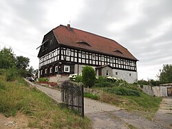 Half-timbered house in Posada