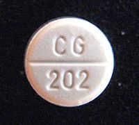 10mg哌甲酯（利他能）的藥錠（Ciba/Novartis），是常用來治療ADHD的處方藥