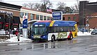 A Line bus stopped atat a station in Saint Paul, Minnesota