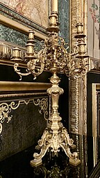 Candelabrum with eleven lights; by Ferdinand Barbedienne; 1861; gilt bronze; height: 83.7 cm, length: 49.4 cm; Napoleon III Apartments[171]