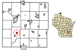 Location of Lowell in Dodge County, Wisconsin