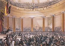 1848 年6月国民议会会议，路德维希·冯·埃利奥特的当代绘画