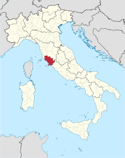 格罗塞托省在意大利的位置