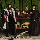 《出访英国宫廷的法国大使》；小汉斯·霍尔拜因；1533年； 油画；国家美术馆