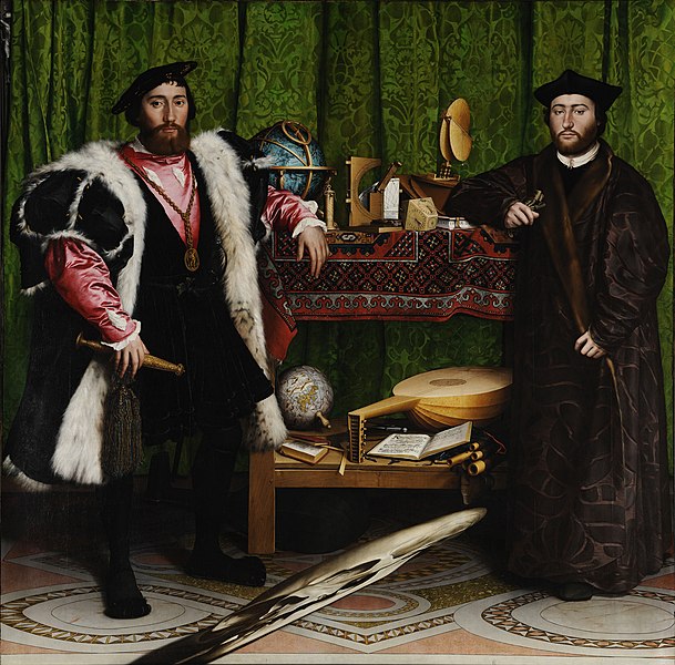 图为小汉斯·霍尔拜因于1533年所绘的《出访英国宫廷的法国大使》。
