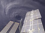 The hurricane seen from the International Space Station.